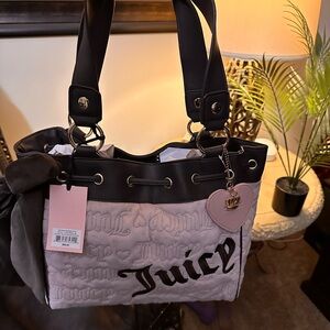 Juicy Couture Vintage Dream Tote Dusty Blush and Chocolate